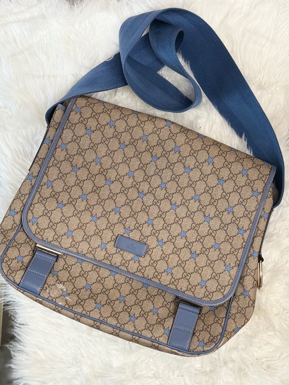 Gucci GG Supreme Star Pattern Diaper Messenger Bag - Picture 1 of 6